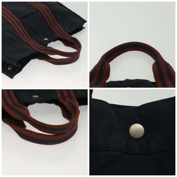 HERMES Fourre Tout MM Hand Bag Canvas Navy Auth 135189 - Picture 16 of 16